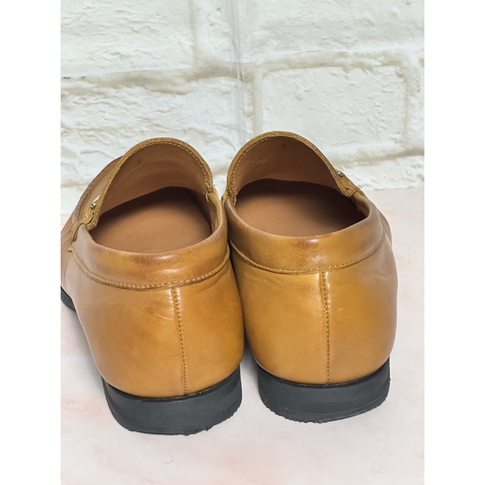 Wolf & Sheppard Boy's/Men's Leather Tan Preppy Loafer with Buckle Size (6) - Picture 4 of 16